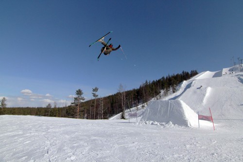 Joona Kangas shooting some stuff at Snowpark Levi.